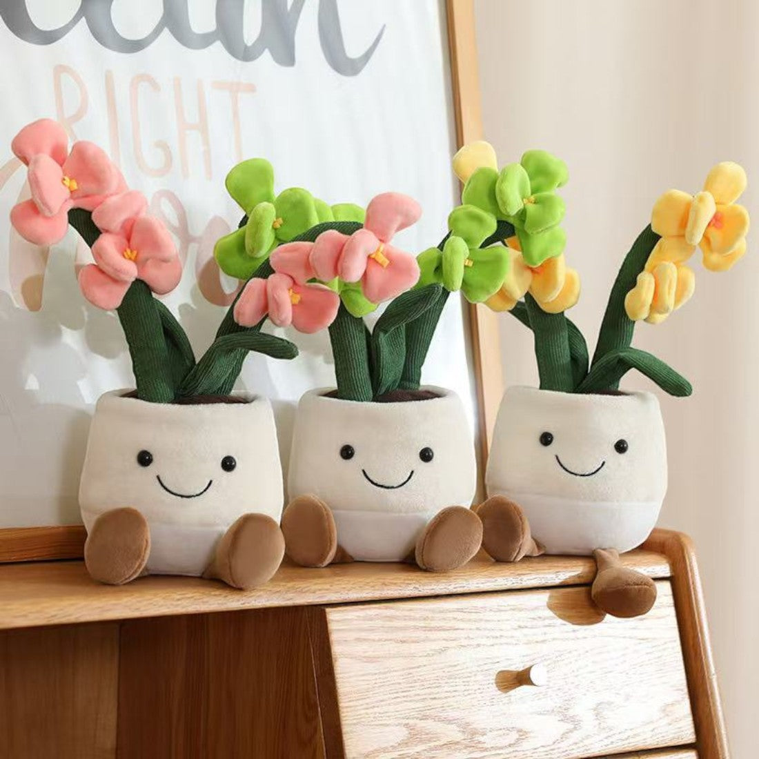 Plüschtier Pflanze Kawaii Weiche bunte Orchidee