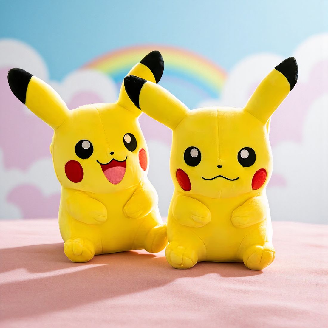 Plüschtier Pokémon – Sitzendes Pikachu mit fröhlichem Lächeln