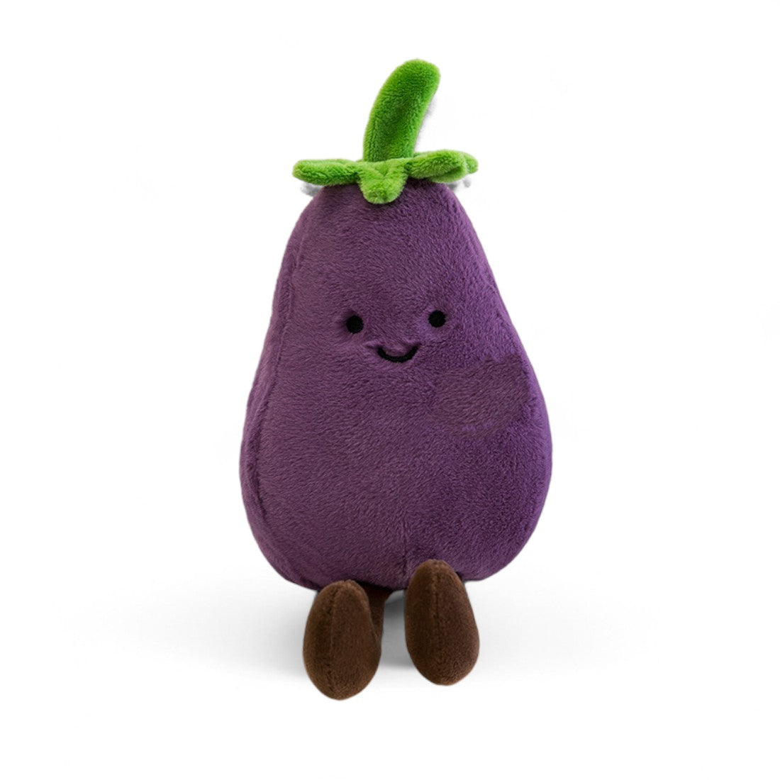 Peluche légume kawaii aubergine malicieuse