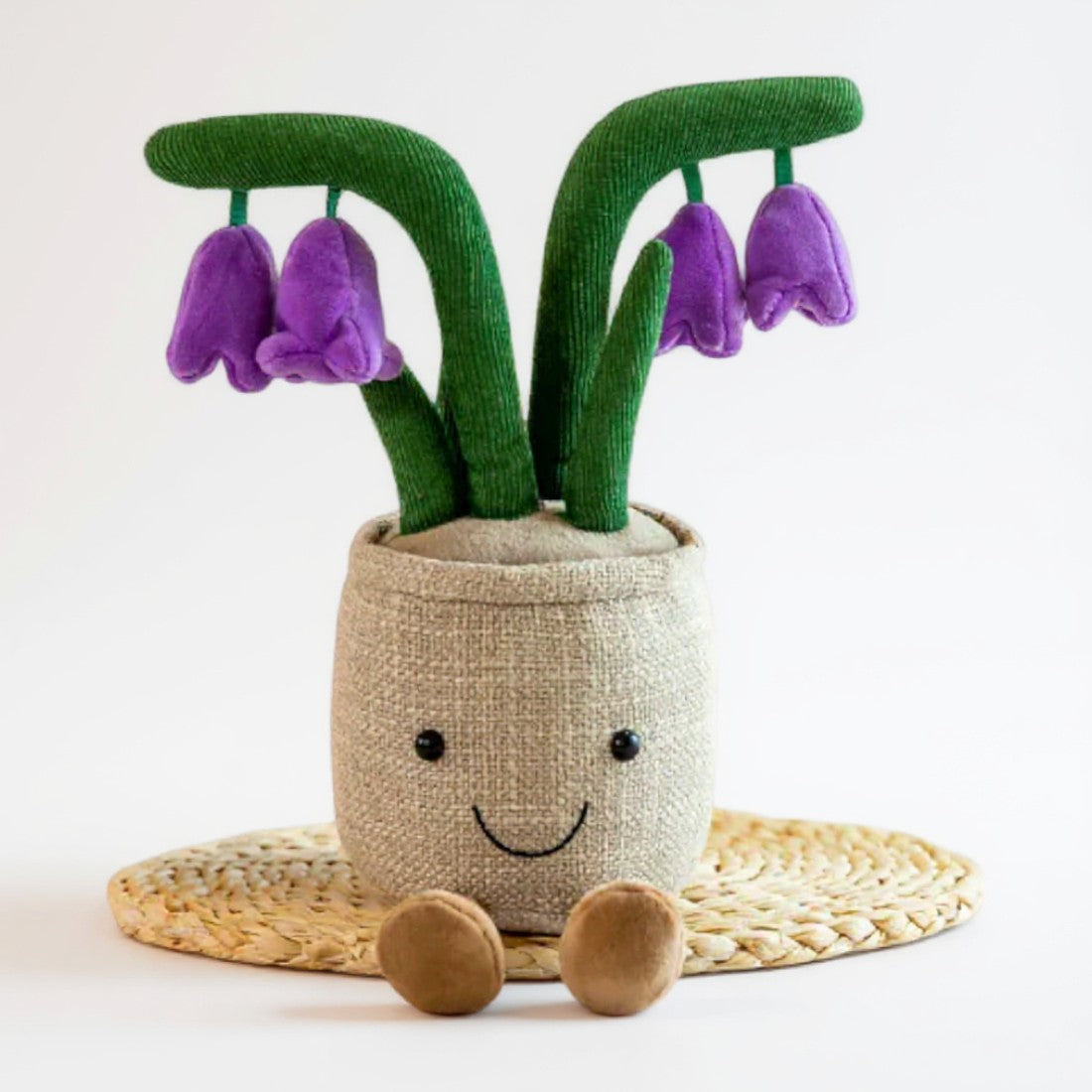 Plüschtier Pflanze Kawaii Topf mit lila Blumen