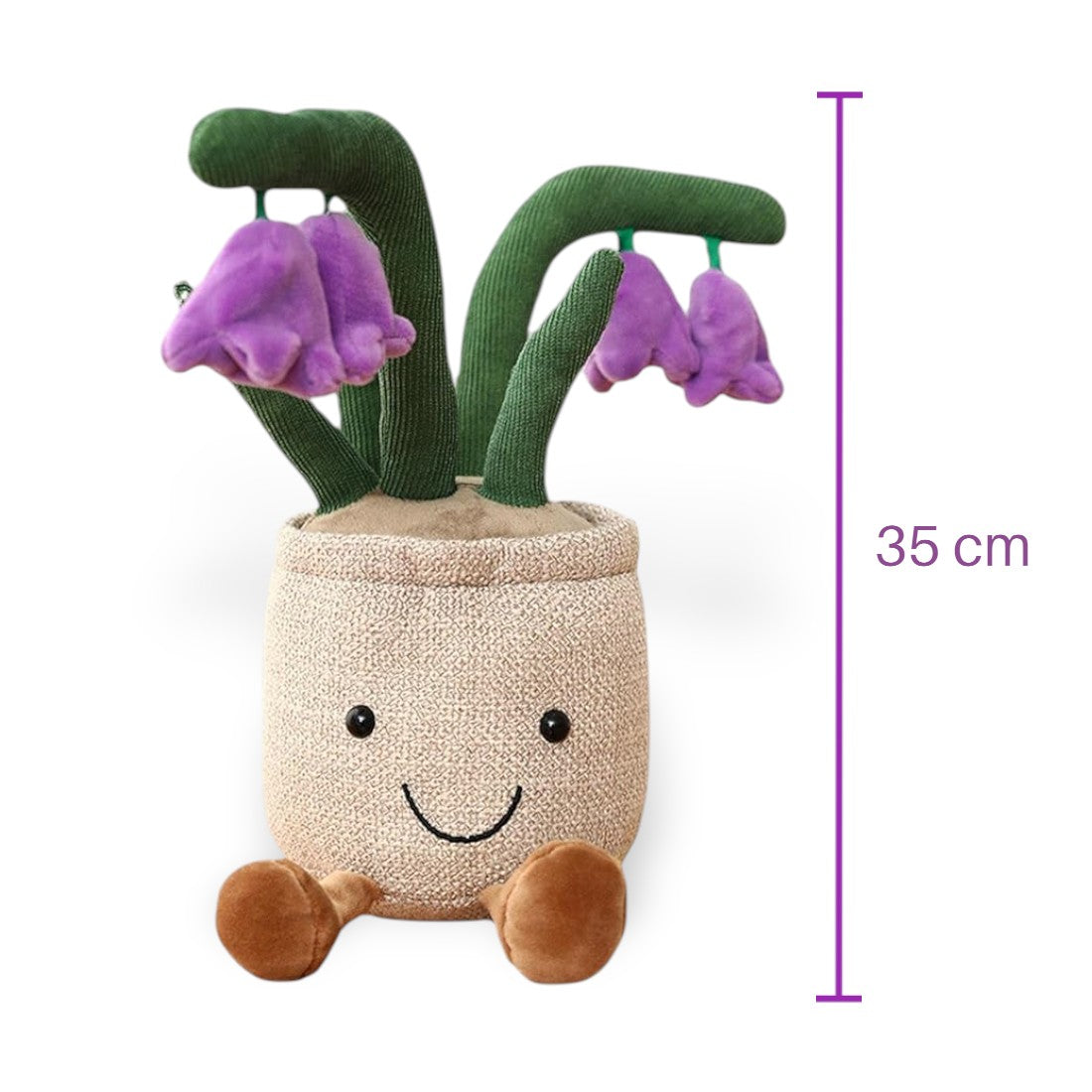 Plüschtier Pflanze Kawaii Topf mit lila Blumen