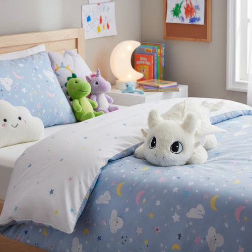 Flauschiges Plüschtier Drache Weiß Ohnezahn-Stil