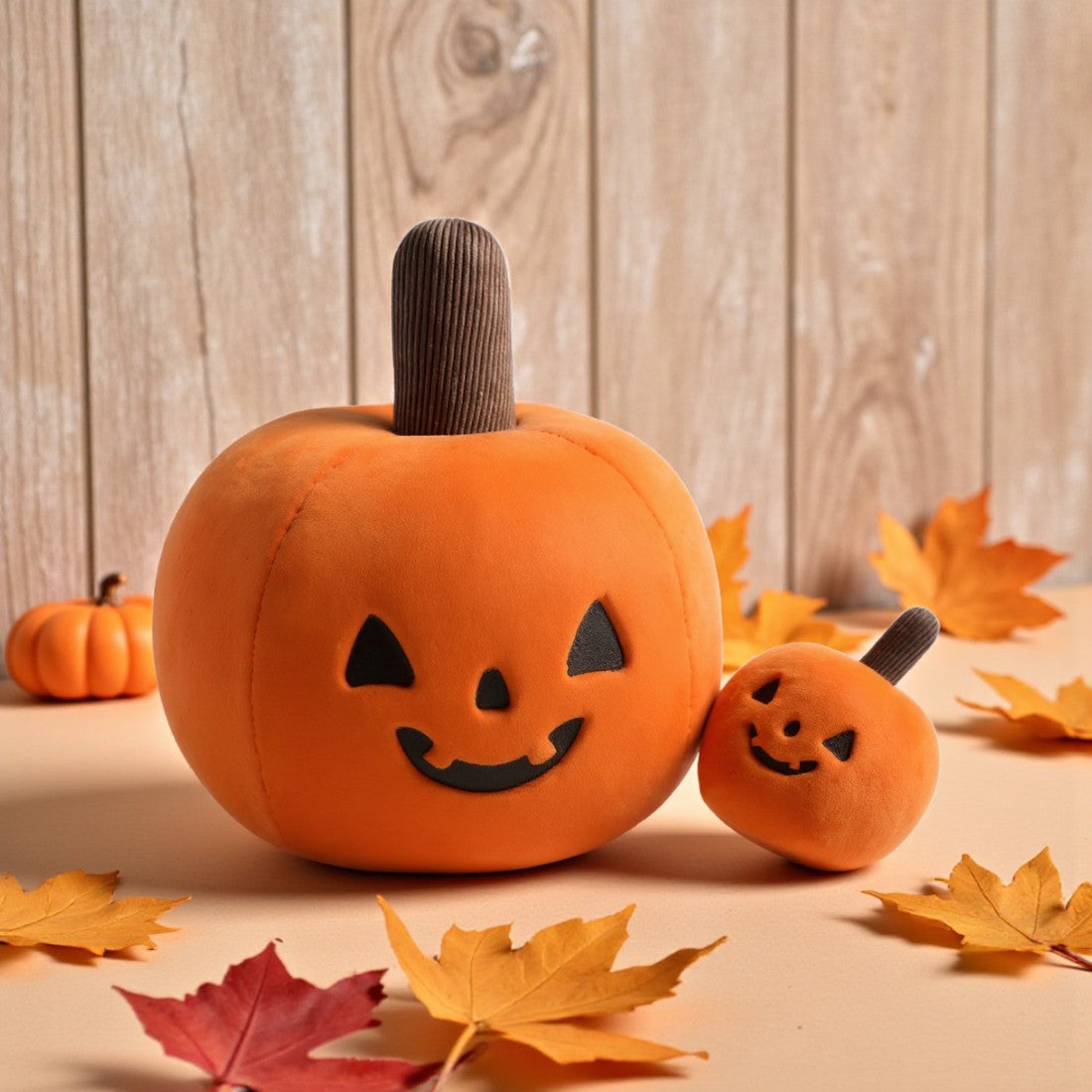 Flauschiges Halloween-Plüschtier Kürbis