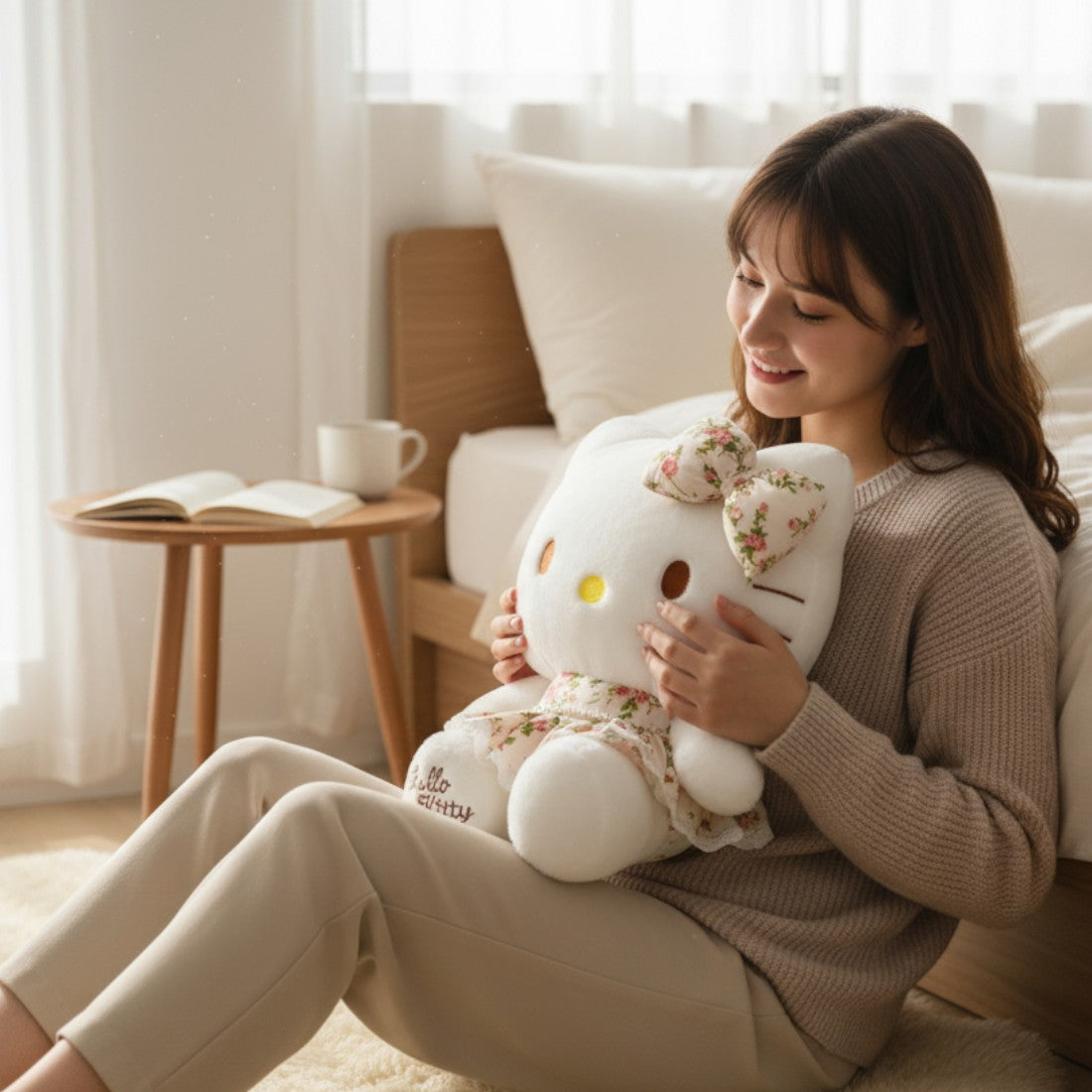 Zartes Plüschtier Hello Kitty mit Blumenkleid