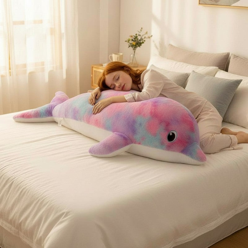 Riesiges Regenbogen-Delfin-Plüschtier