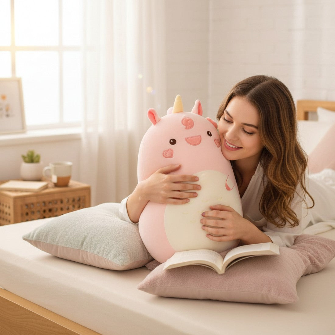 Plüschkissen großes Einhorn flauschig squishy