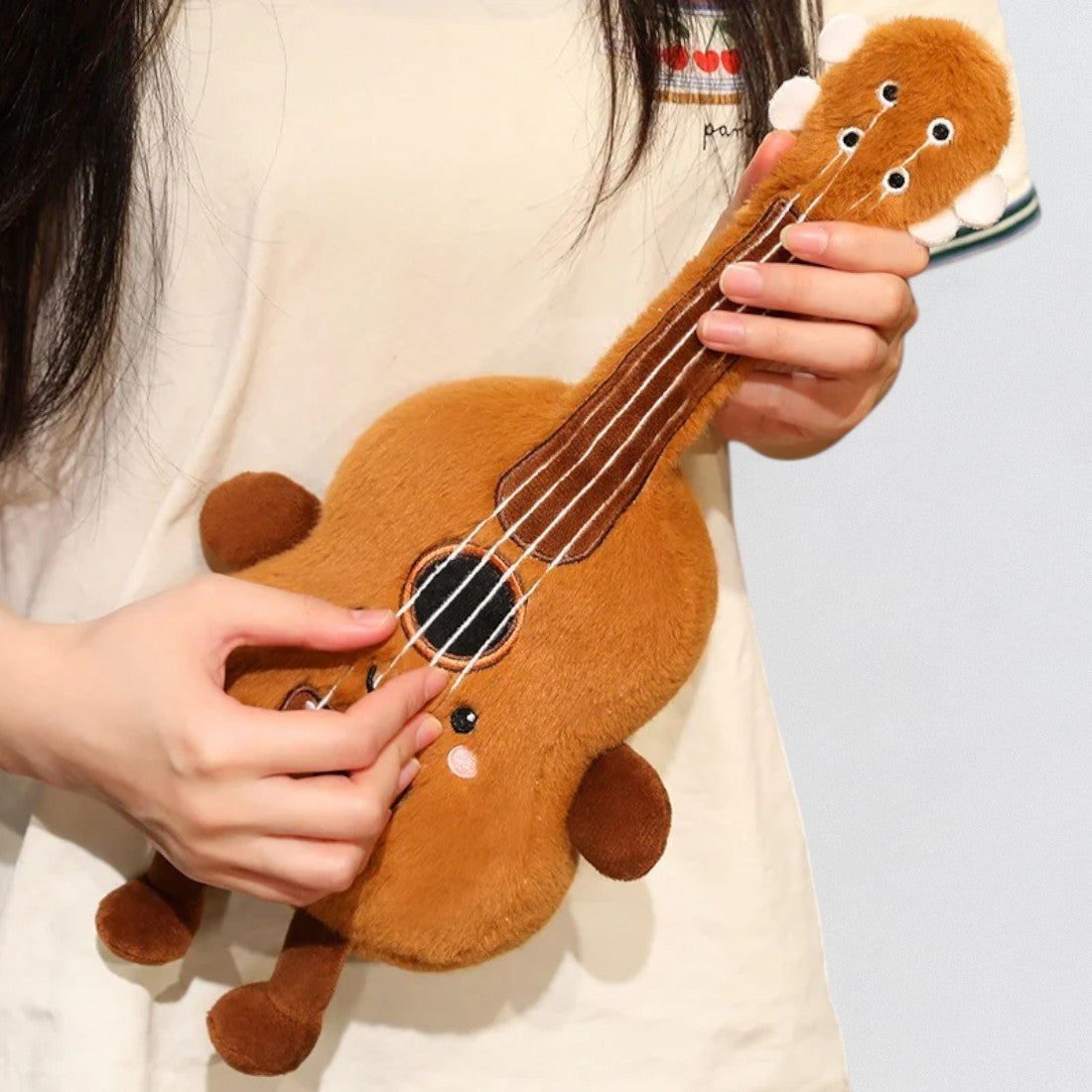 Plüschtier Instrument Kawaii Lächelnde Gitarre