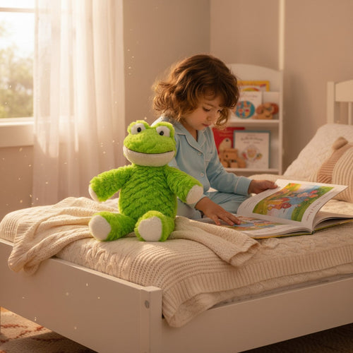 Flauschiges grünes Frosch-Plüschtier