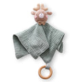 Peluche doudou plat tête cerf crochetée pour bébé
