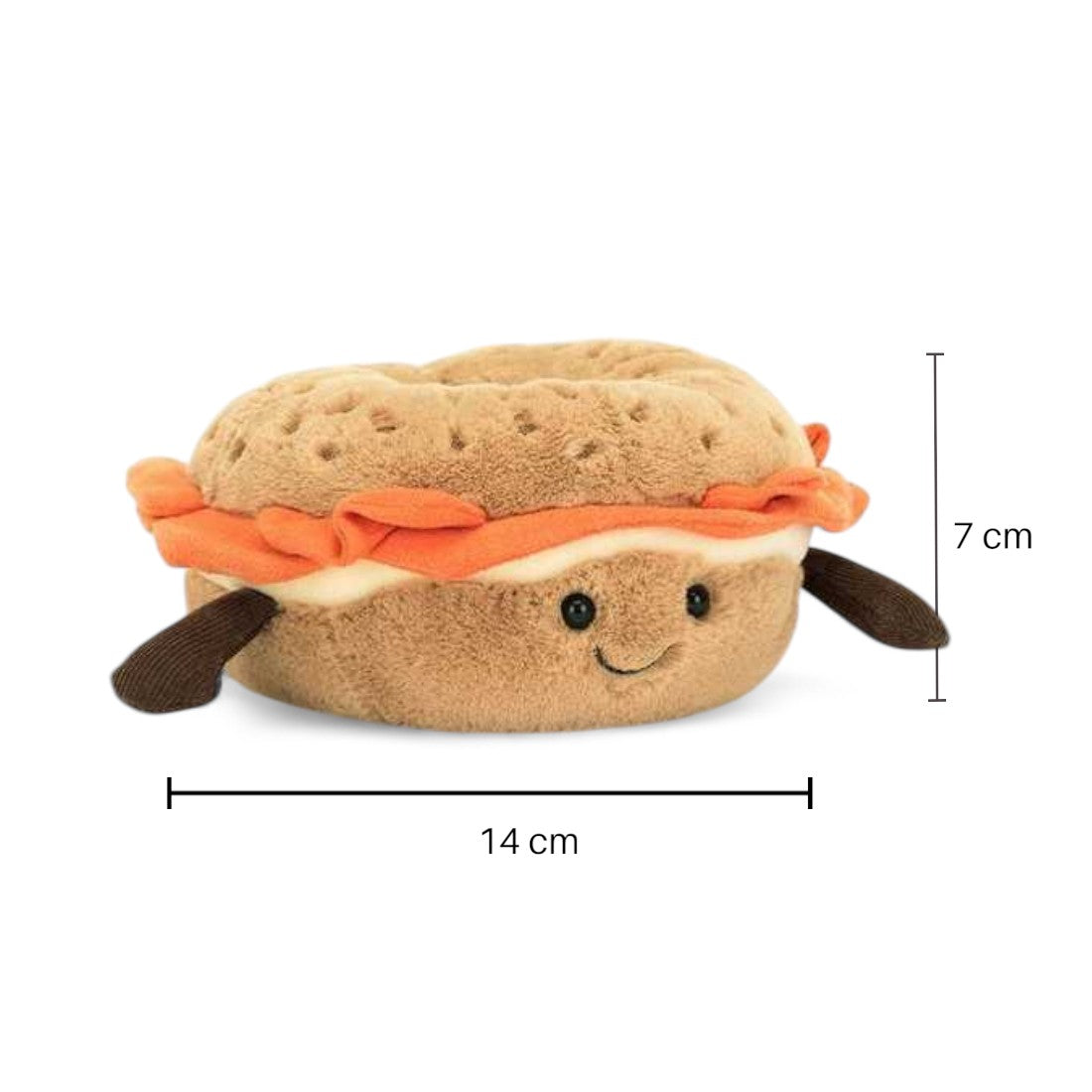 Plüschtier Frühstück Kawaii Bagel mit Lachs