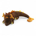 Riesiger brauner Drache im mythischen Stil aus Plüsch