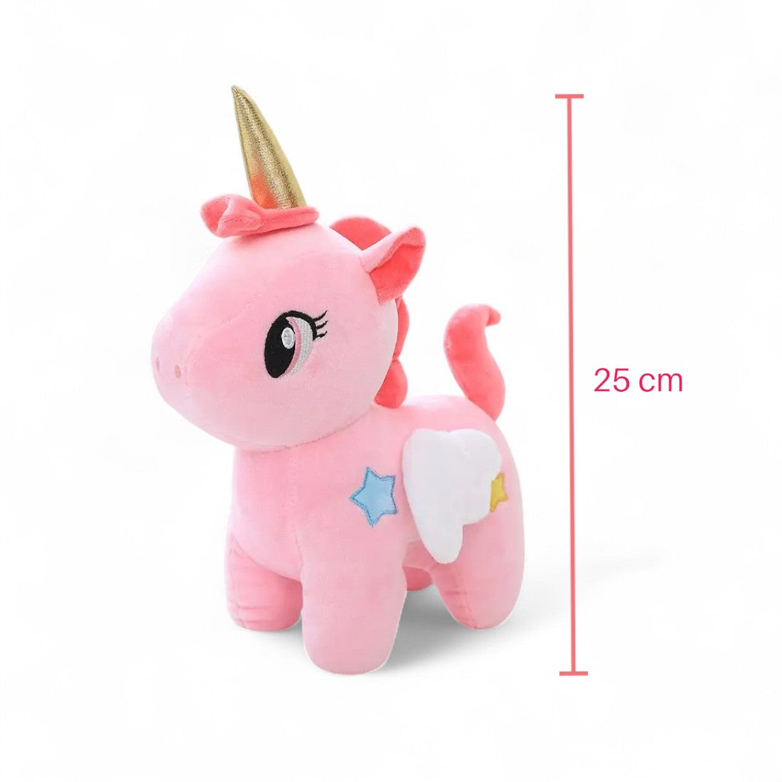 Süßes Einhorn-Plüschtier mit Sternen und magischen Flügeln