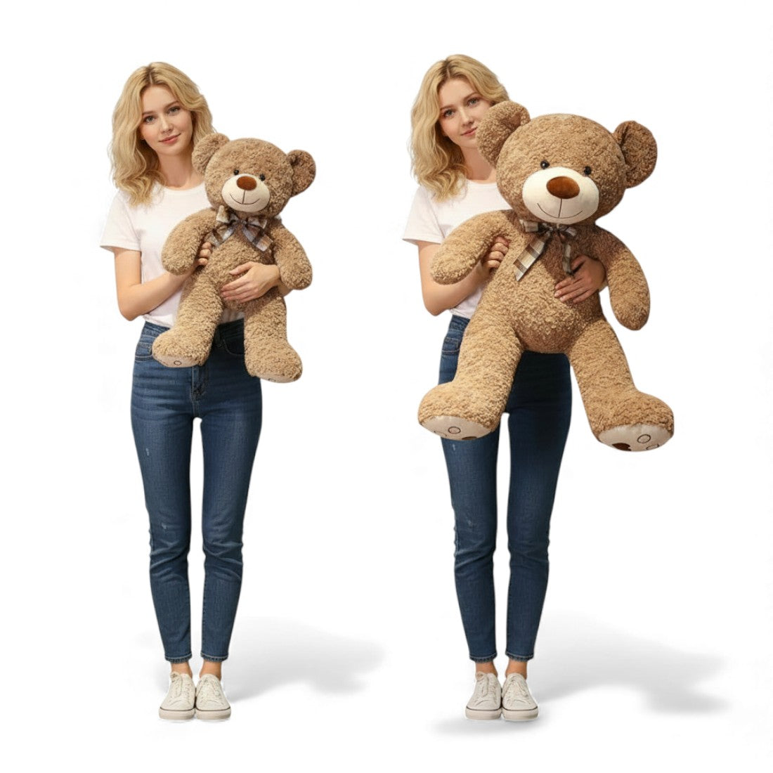 Traditioneller Locken-Teddybär mit Retro-Schleife