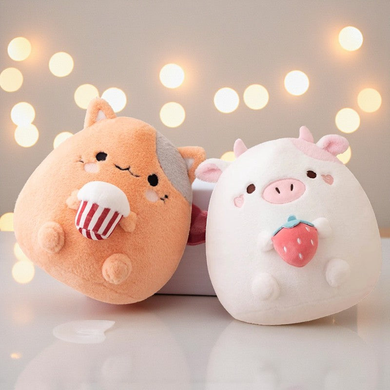 Plüschkissen im Squishmallow-Stil Katze mit Cupcake