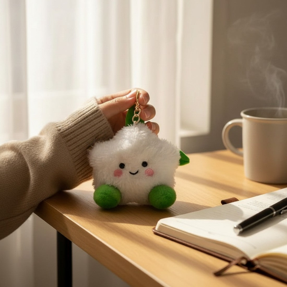 Plüsch-Schlüsselanhänger Weißkohl Kawaii