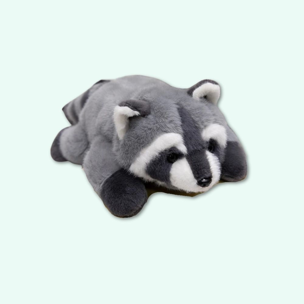 Beschwertes Plüschtier Waschbär Grau