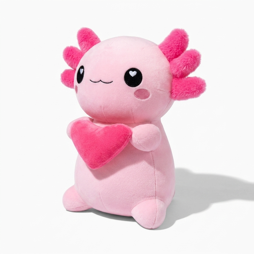 Plüschtier Axolotl Rosa mit Herz