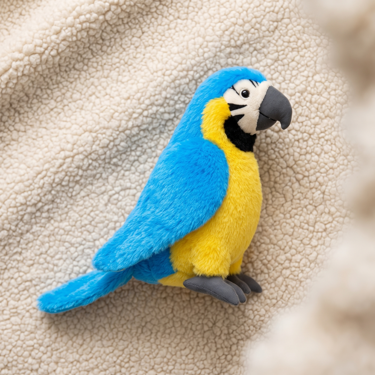 Peluche Perroquet Ara Bleu et Jaune