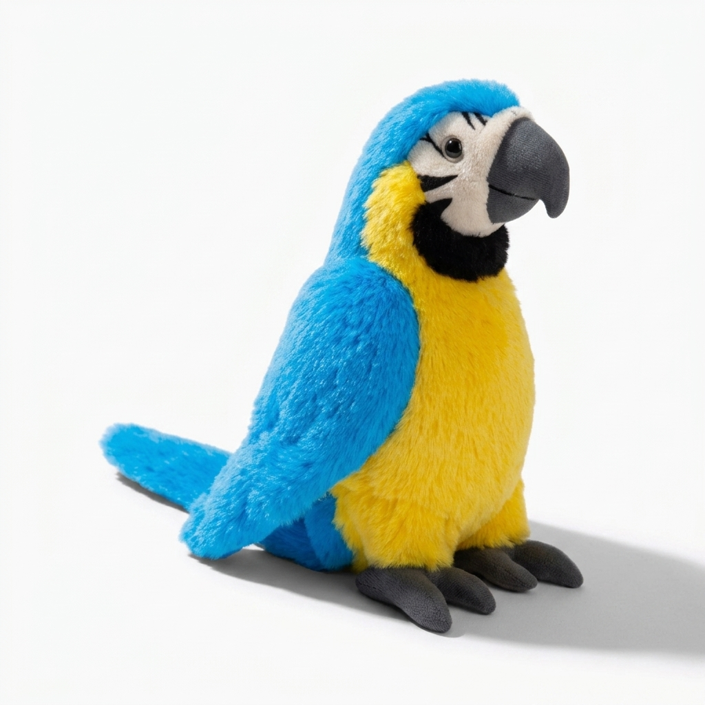 Peluche Perroquet Ara Bleu et Jaune