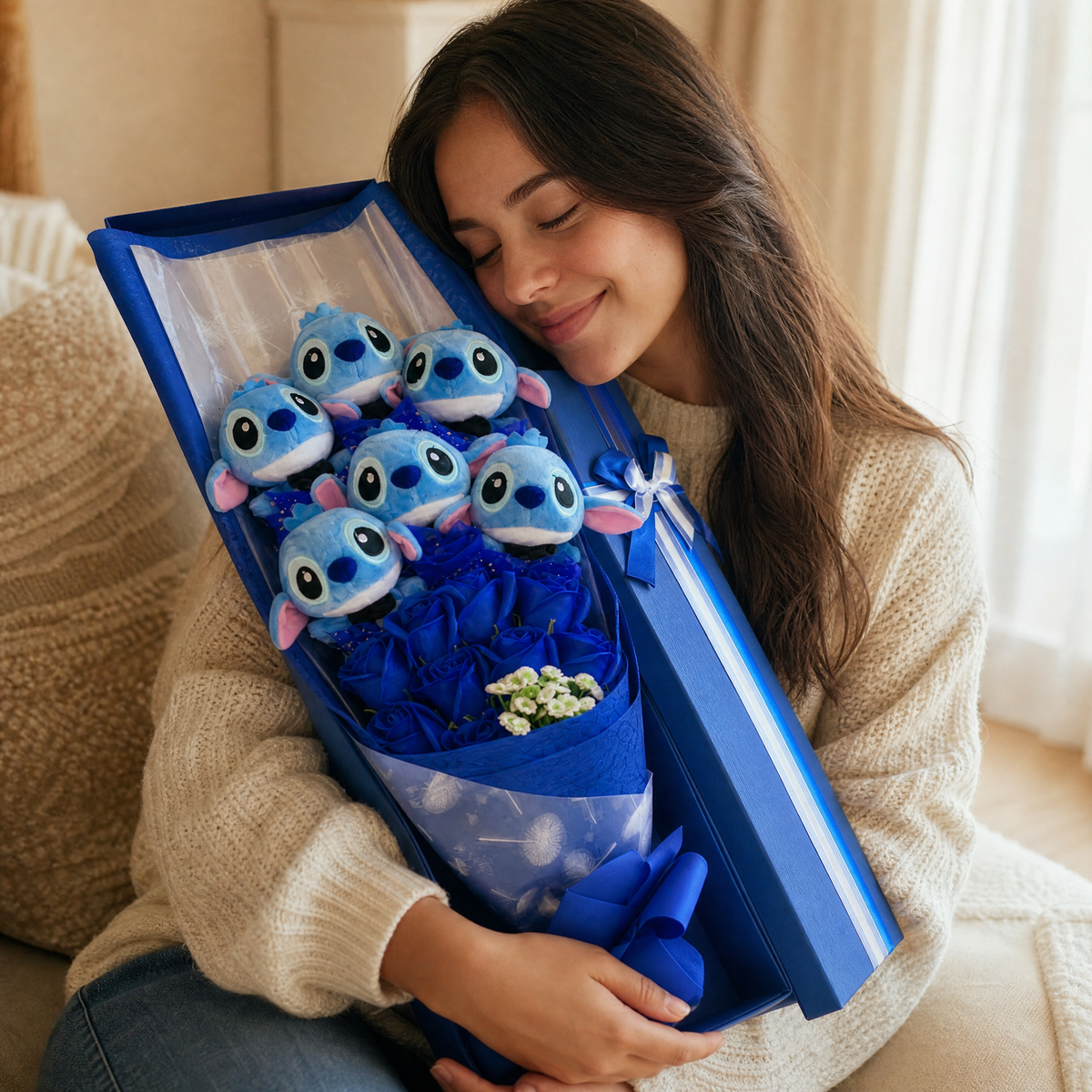Bouquet Peluche Stitch Gentleman 6 Pièces