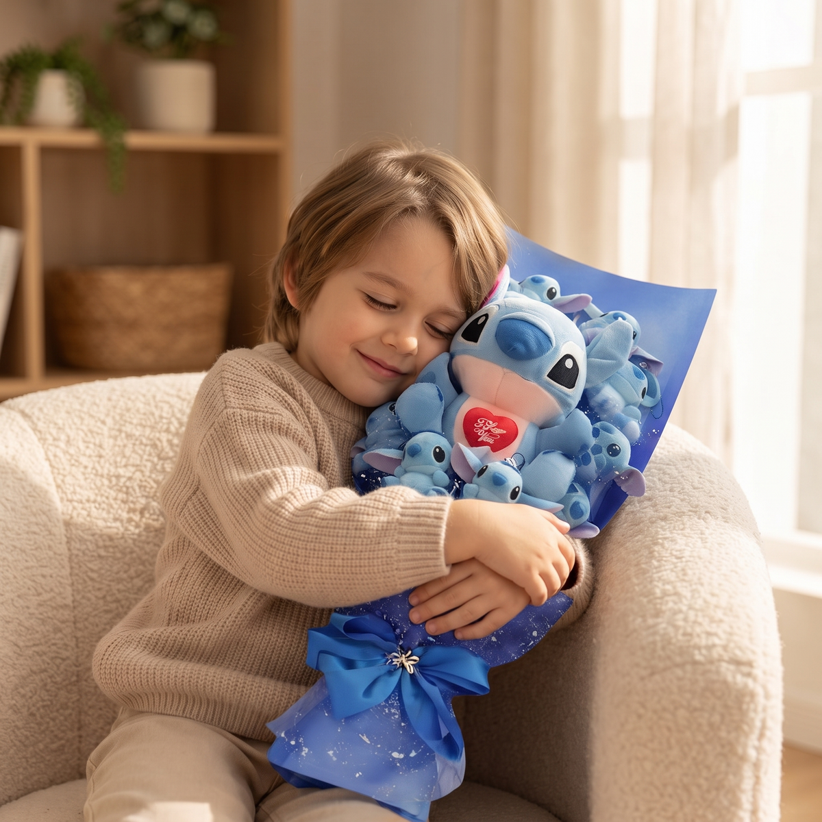 Bouquet Peluche Stitch I Love You