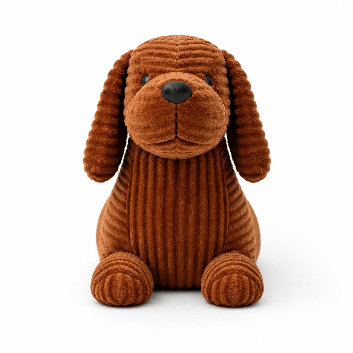 Peluche Chien Teckel Allongé en Velours Côtelé