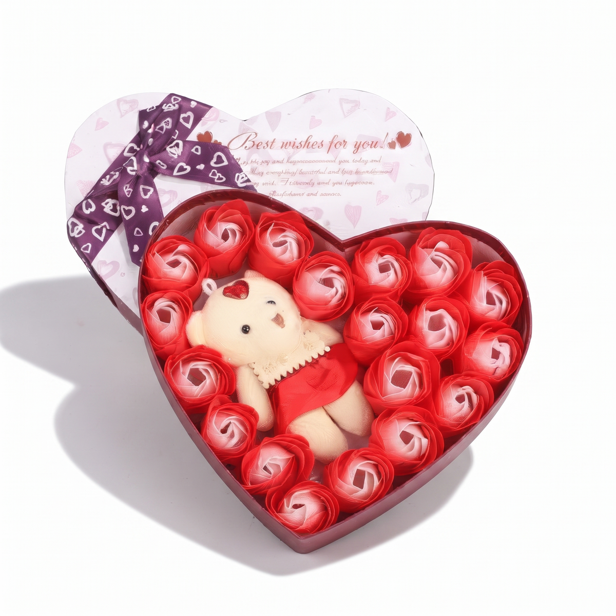 Coffret Ours Roses Saint-Valentin