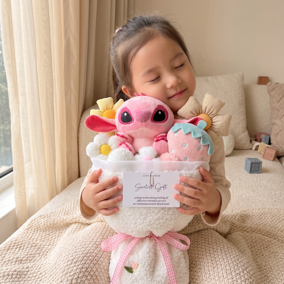 Coupe Peluche Stitch et Angel Fruits Kawaii