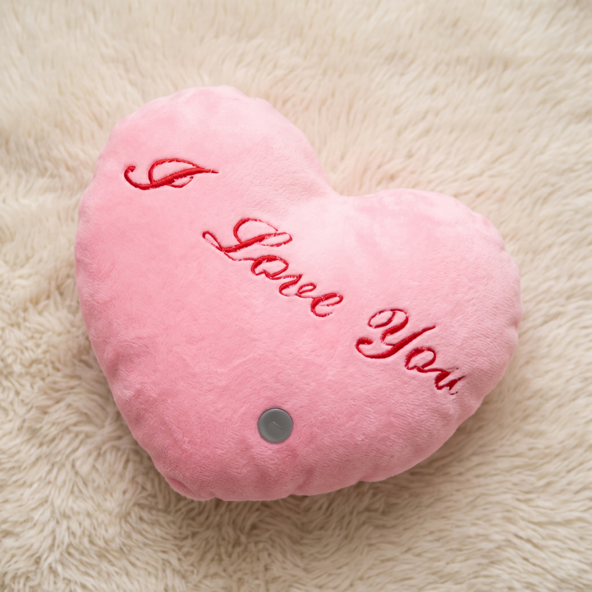 Herzkissen I Love You Rosa 35 cm