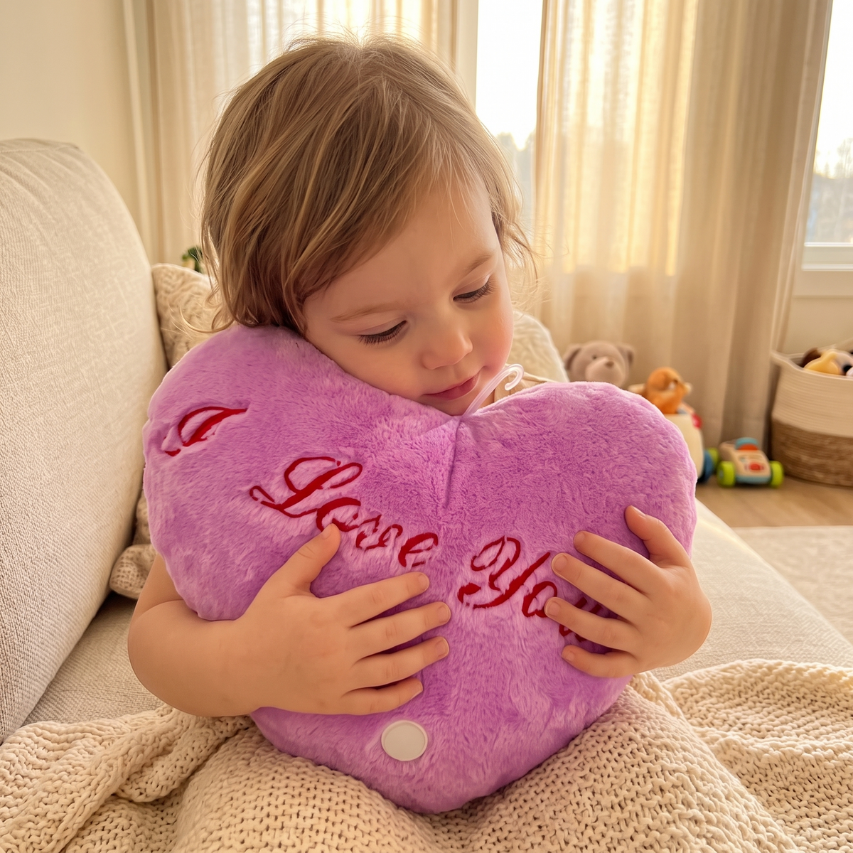 Coussin Cœur Violet I Love You