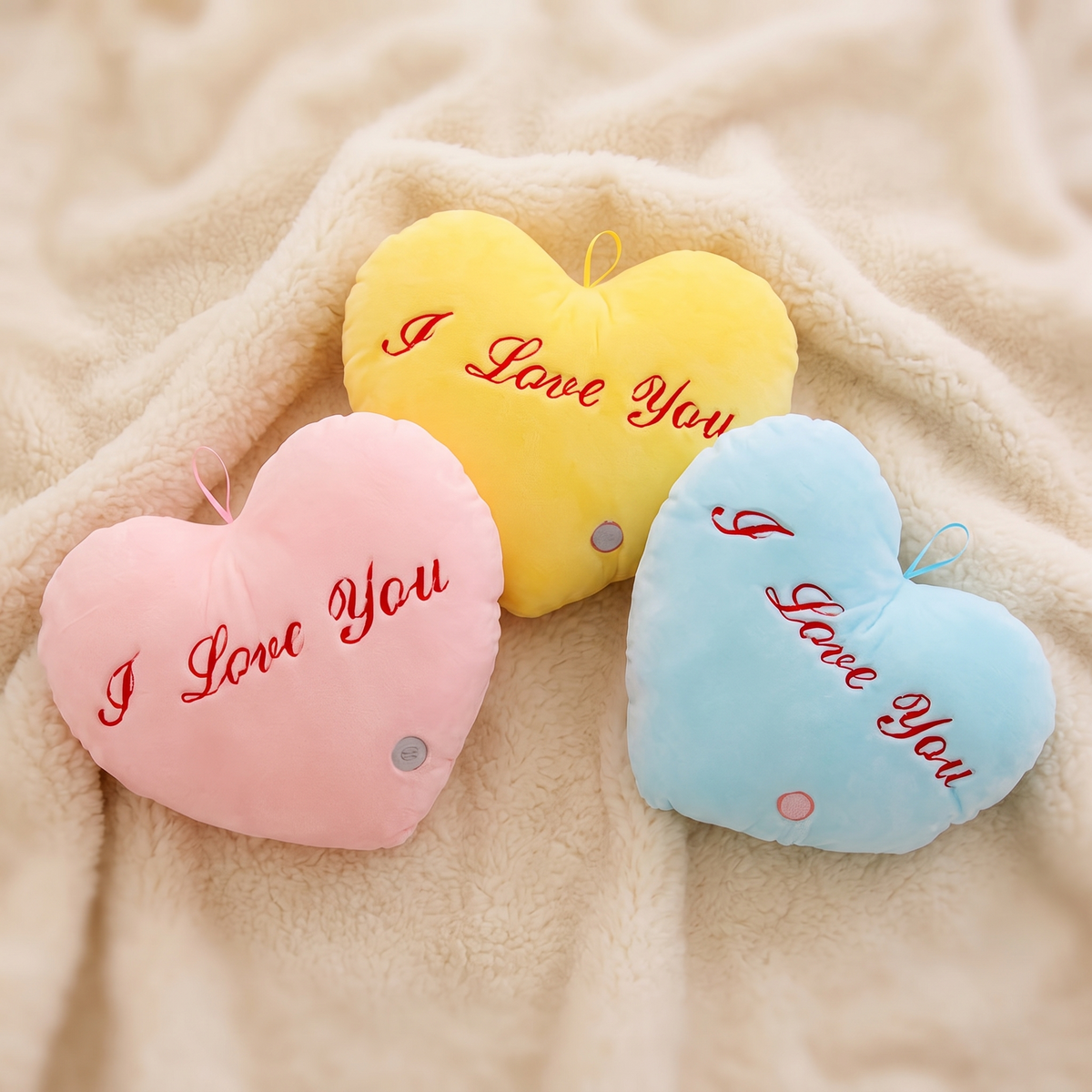 Leuchtendes Herzkissen I Love You