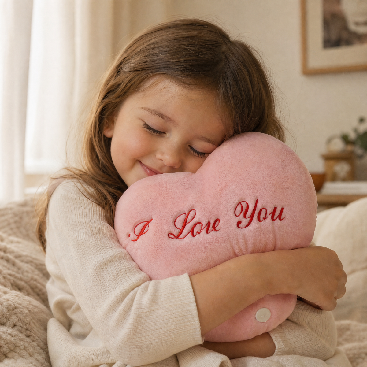 Coussin Lumineux Cœur I Love You
