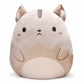Coussin Peluche Chat Beige Doux