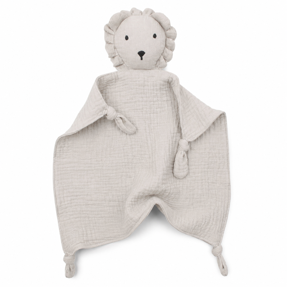 Doudou Lion en Mousseline Double Gaze