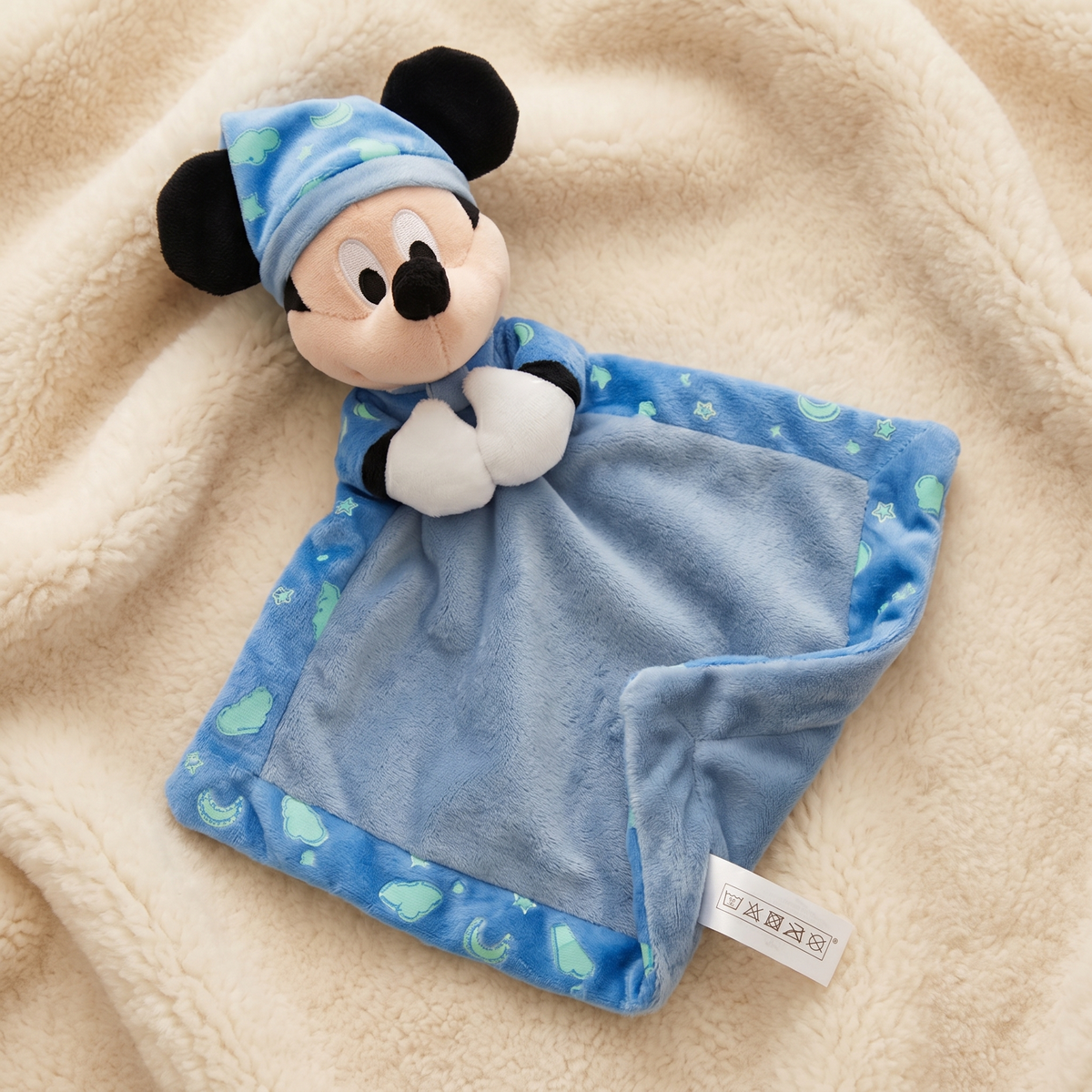 Doudou Mickey Bonnet de Nuit avec Anneau