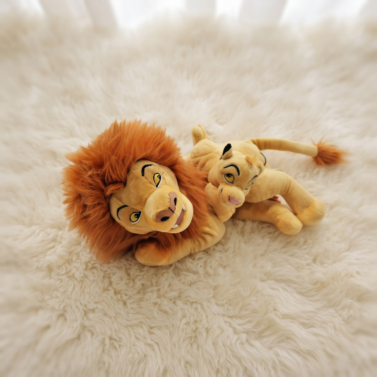 Duo Peluches Roi Lion Mufasa et Simba