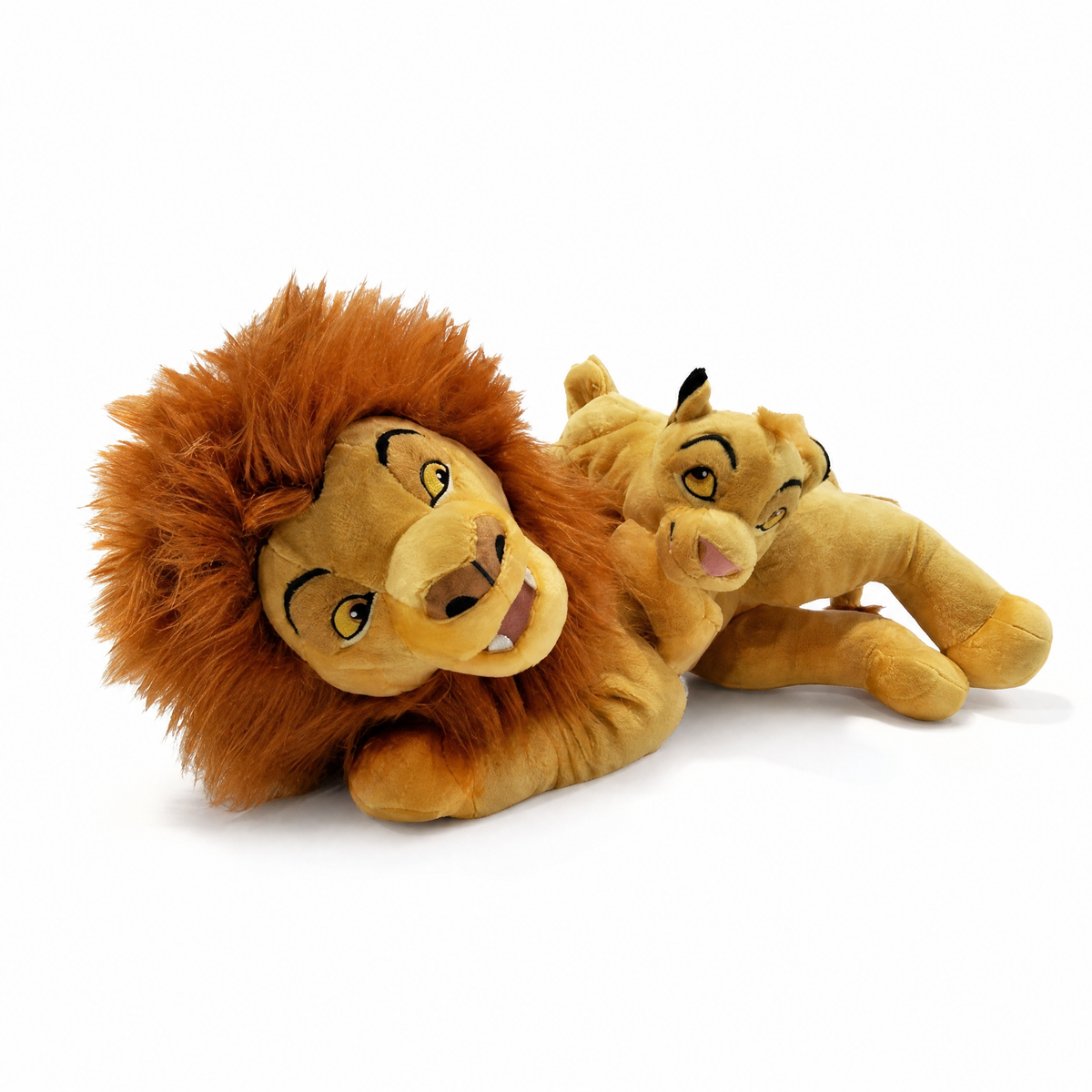 Duo Peluches Roi Lion Mufasa et Simba
