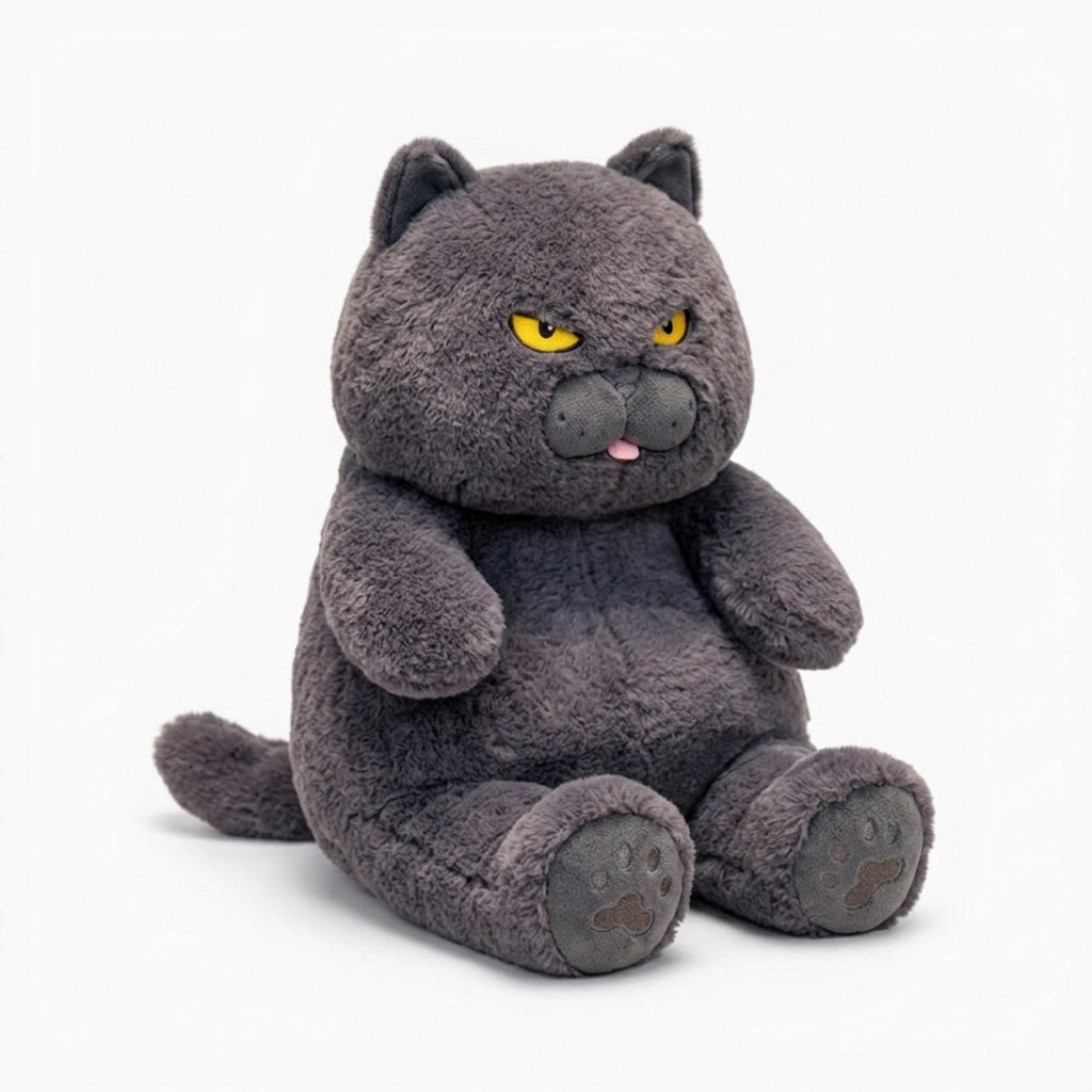 Peluche Chat Grincheux Gris