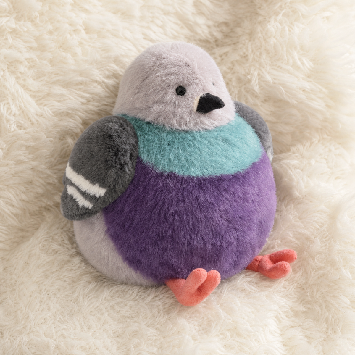 Peluche Oiseau Pigeon Violet Dodu