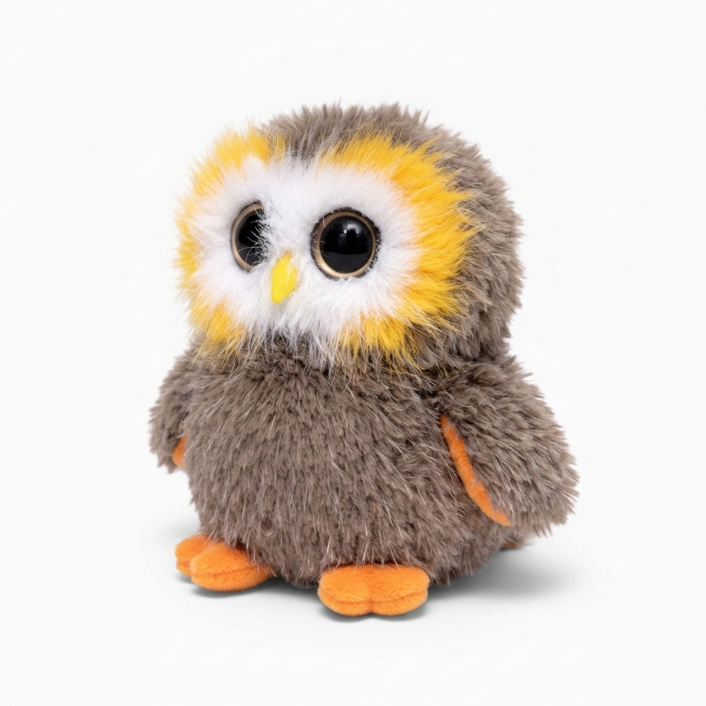 Peluche Hibou Duveteux aux Grands Yeux