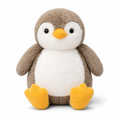 Weiches Pinguin-Plüschtier Taupe-Weiß