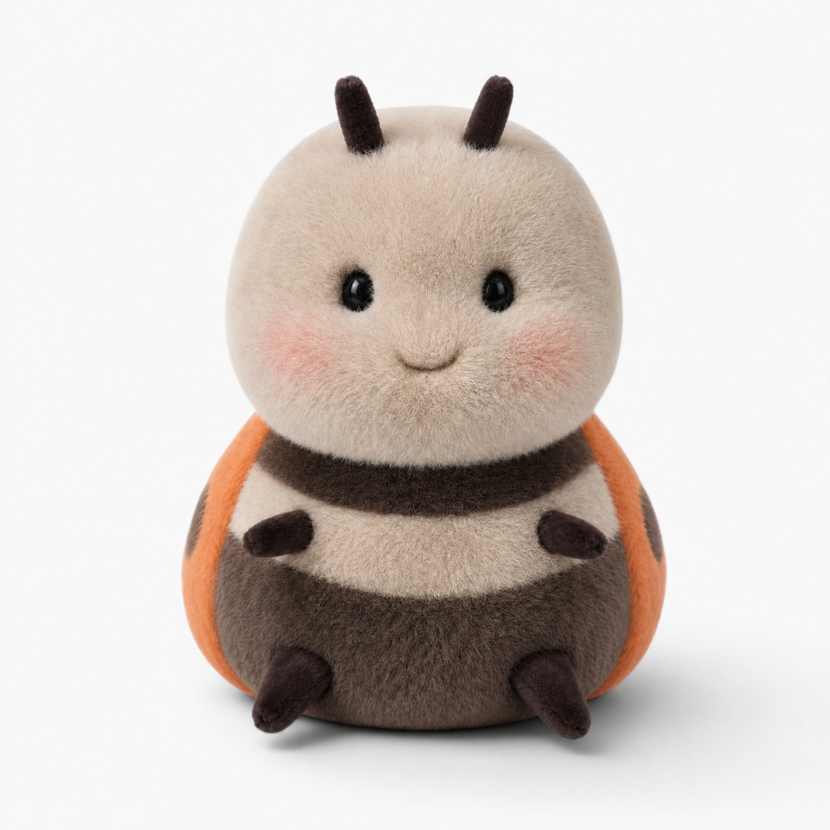 Peluche Coccinelle Kawaii Beige et Orange