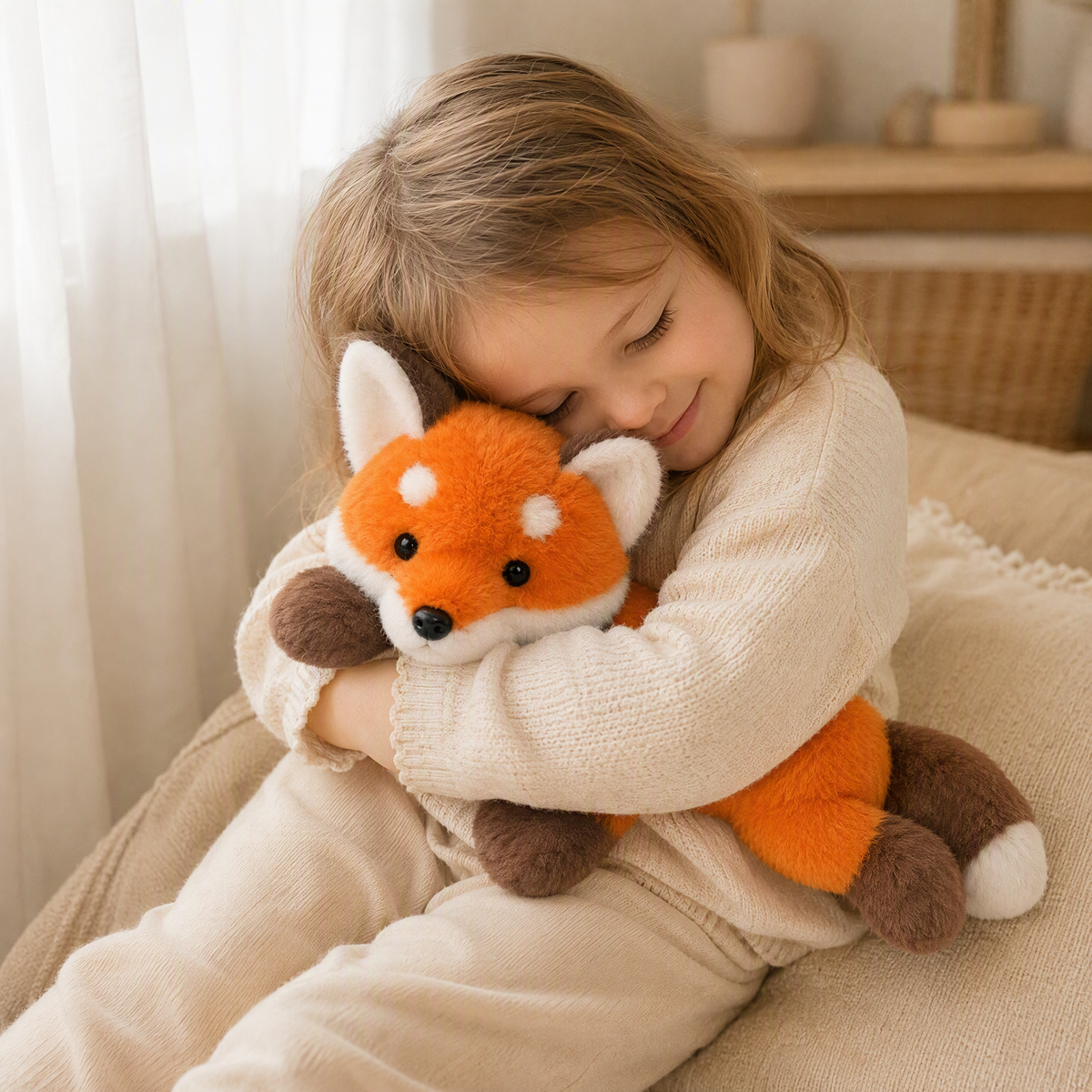 Peluche Renard Orange Allongée