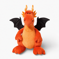 Peluche Dragon Orange avec Ailes Noires