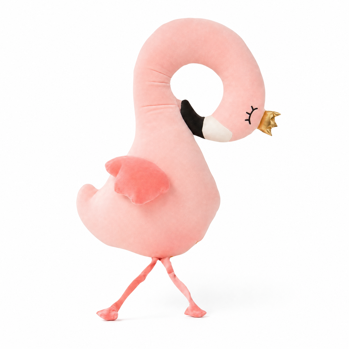Oreiller Flamant Rose avec Bois de Renne