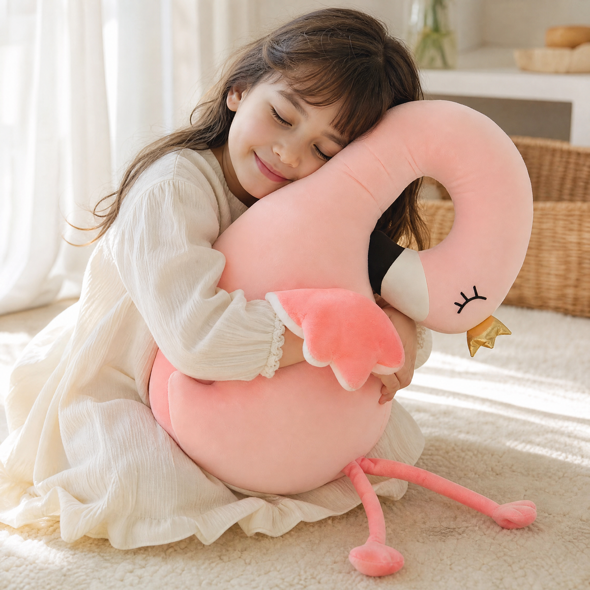 Kissen Flamingo mit Rentiergeweih