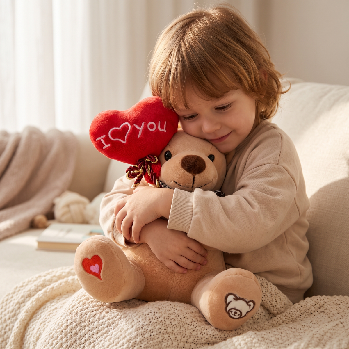 Ours en peluche avec coeur mignon