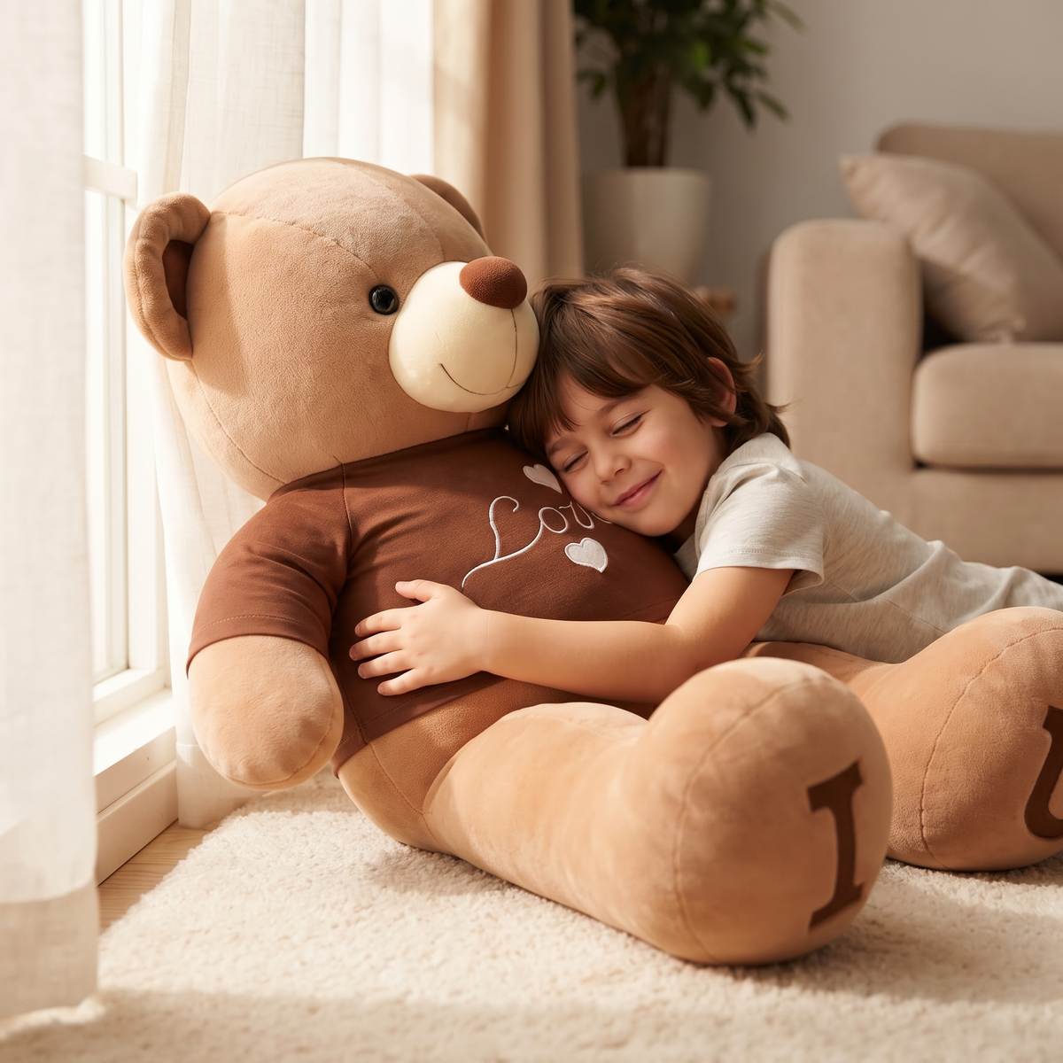 Ours en Peluche Géant T-shirt Love