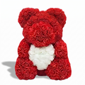 Ours en Roses Rouge avec Cœur Blanc 40cm