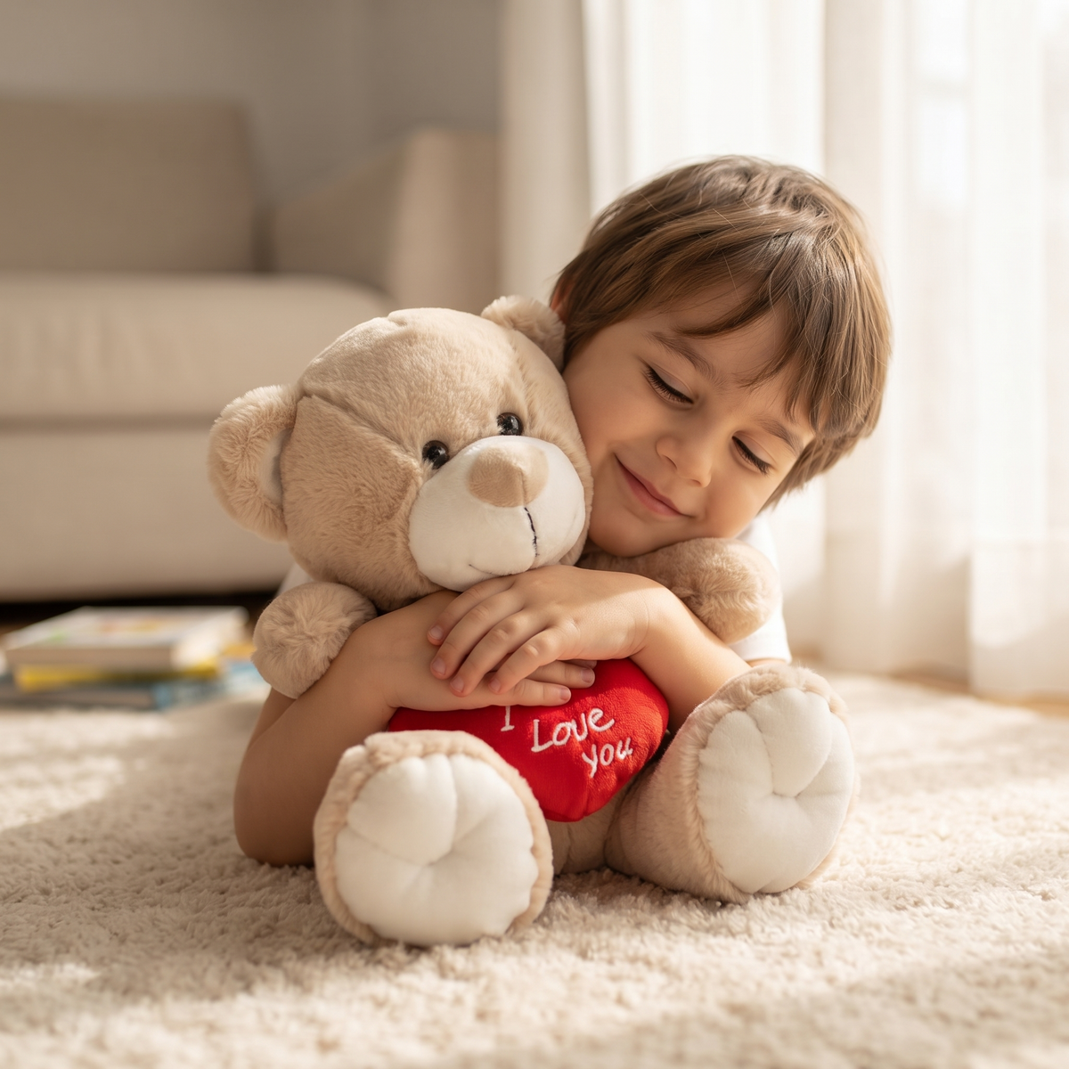 Ours Peluche Cœur I Love You - Beige 33cm